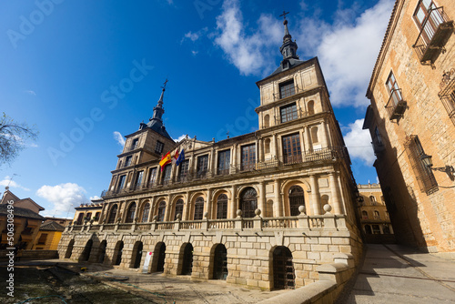 Picturesque view of Toledo City Hall at capital of province of Toledo in central Spain