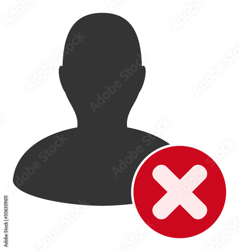 Remove user vector illustration. Flat illustration iconic design of remove user, isolated on a white background.