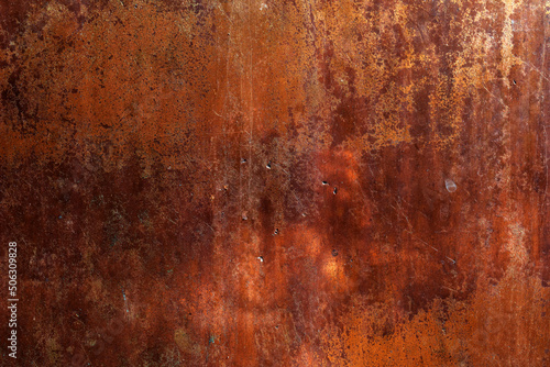 Orange Metal rusty background, Metal grunge texture. Copper plate texture, brushed orange metal surface