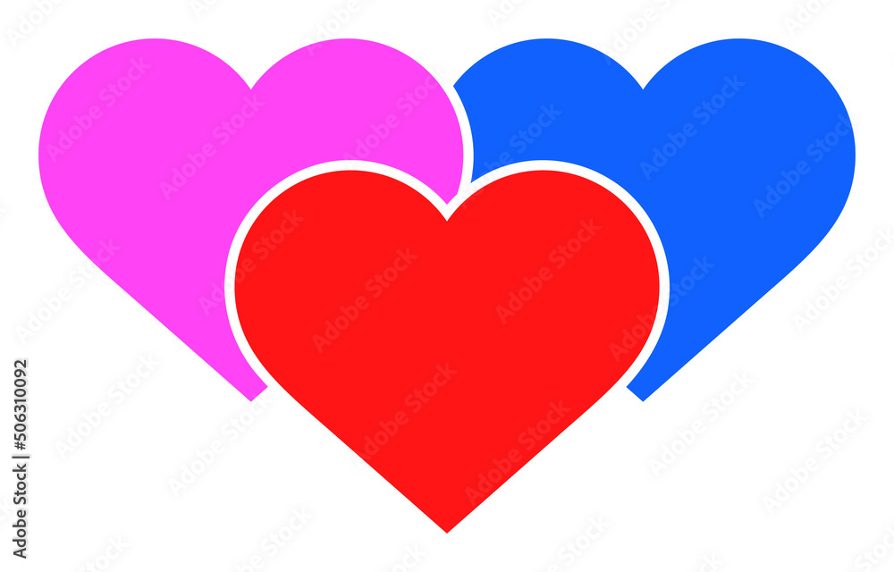 Lovely hearts vector illustration. Flat illustration iconic design of lovely hearts, isolated on a white background.