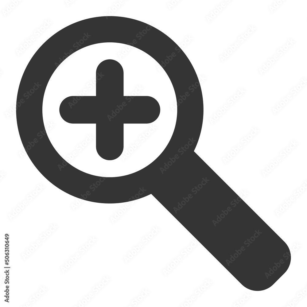 Zoom in vector illustration. Flat illustration iconic design of zoom in, isolated on a white background. Zoom in vector illustration. Flat illustration iconic design of zoom in, isolated on a white background.