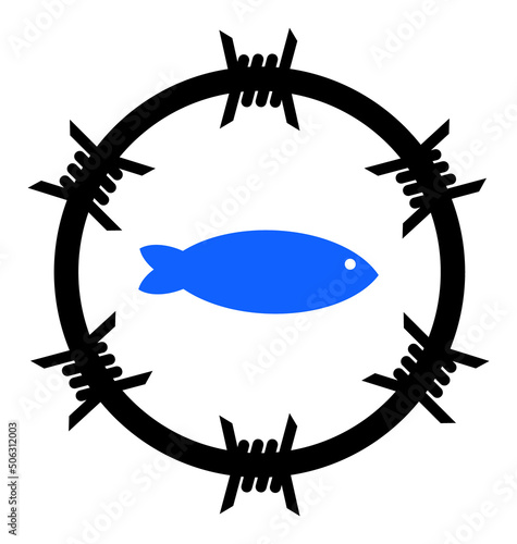 Fish arrest vector illustration. Flat illustration iconic design of fish arrest, isolated on a white background.