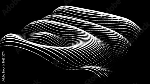 3d dynamic node of big data dots science. Wave infinity sinusoid line from particles. Swirl hill electric neon bulge topology. Vibrate waveform drum music background. Sea research science drip drop.