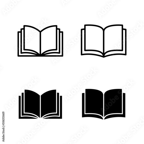 Book icons vector. open book sign and symbol. ebook icon