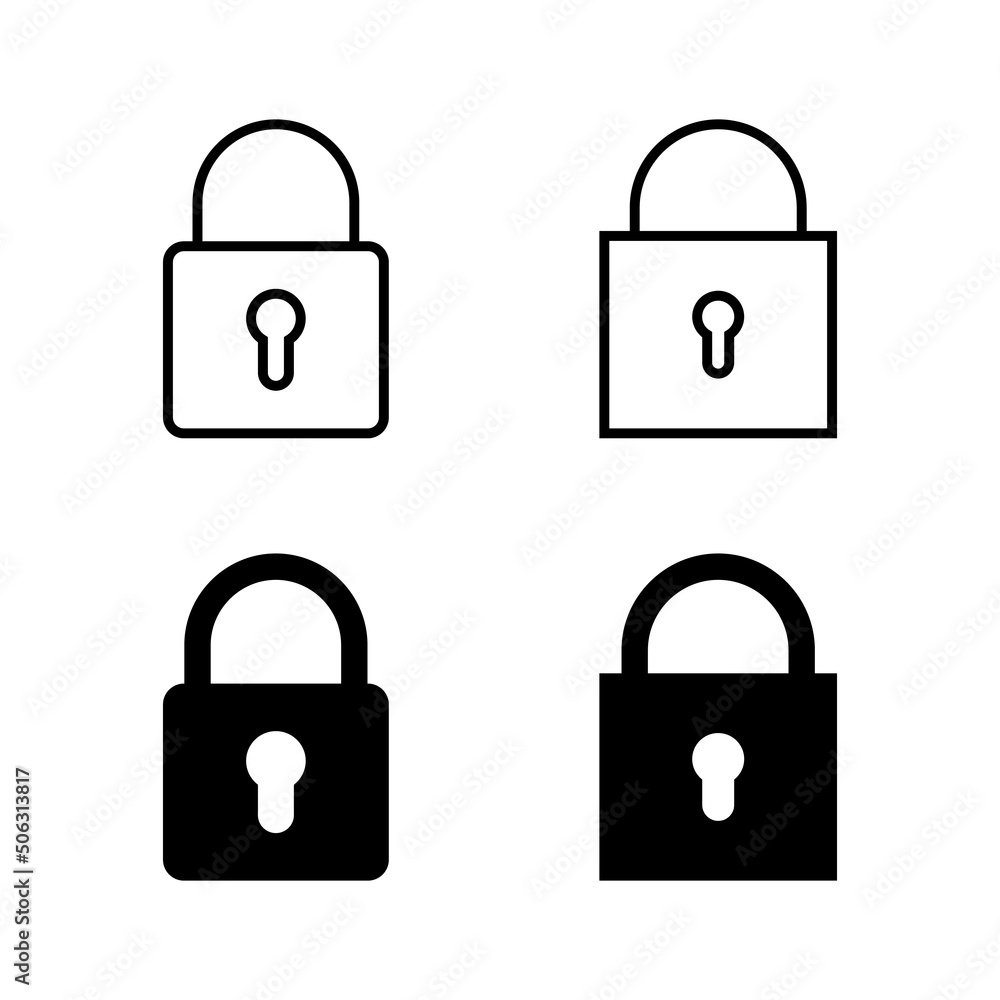 Lock icons vector. Padlock sign and symbol. Encryption icon. Security symbol Lock icons vector. Padlock sign and symbol. Encryption icon. Security symbol