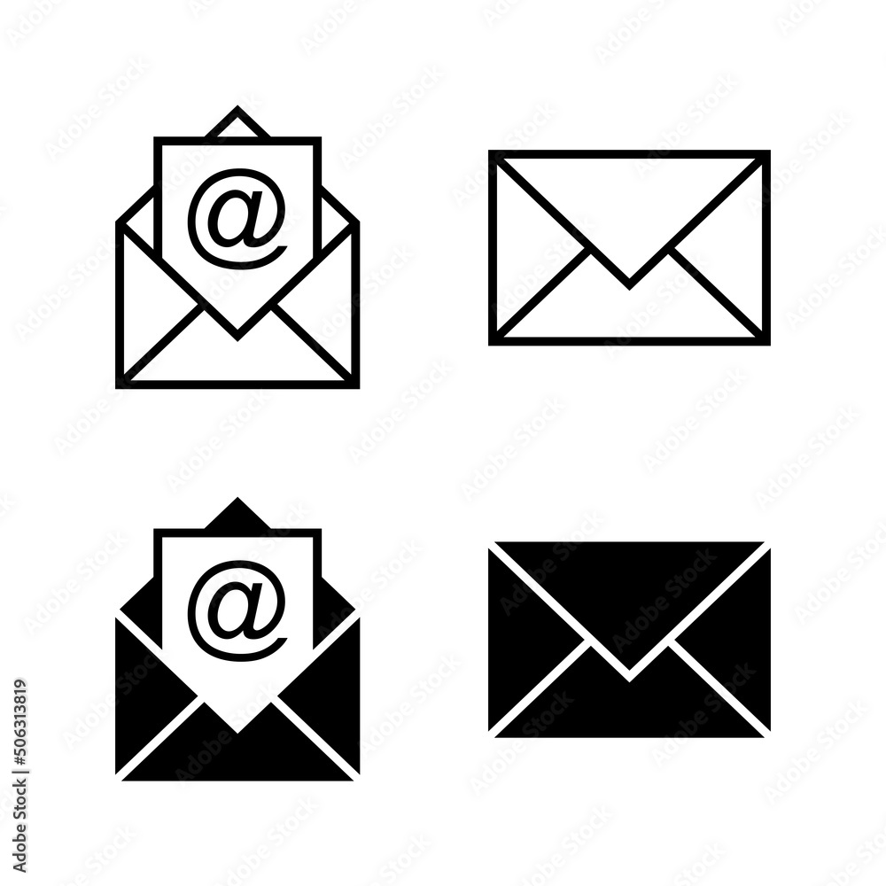 Mail icons vector. email sign and symbol. E-mail icon. Envelope icon Mail icons vector. email sign and symbol. E-mail icon. Envelope icon