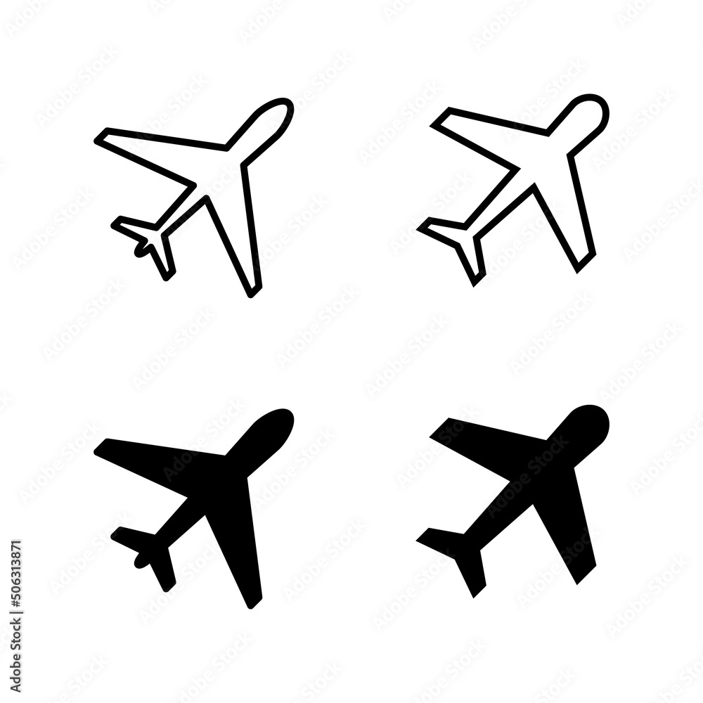 Plane icons vector. Airplane sign and symbol. Flight transport symbol. Travel sign. aeroplane