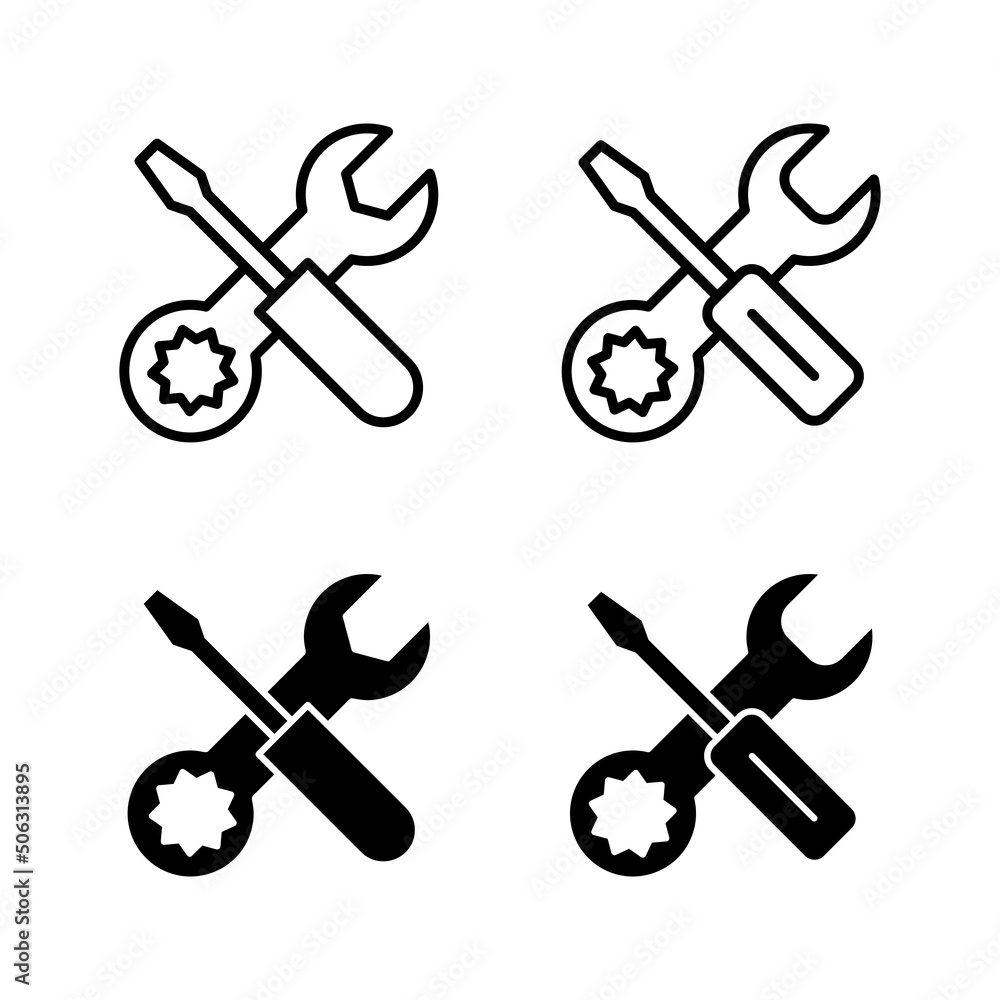 Repair tools icons vector. tool sign and symbol. vectorting icon. Wrench and screwdriver. Service Repair tools icons vector. tool sign and symbol. vectorting icon. Wrench and screwdriver. Service
