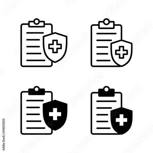 Medical insurance icons vector. health insurance sign and symbol