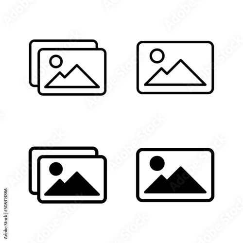 Picture icons vector. photo gallery sign and symbol. image icon