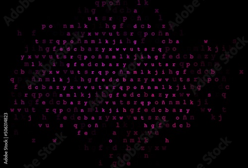 Dark pink vector template with isolated letters.