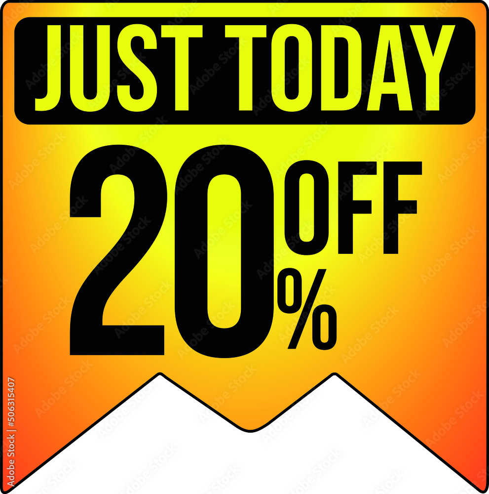 Gift flag, 20% off, twenty percent off, promotional icons Gift flag, 20% off, twenty percent off, promotional icons
