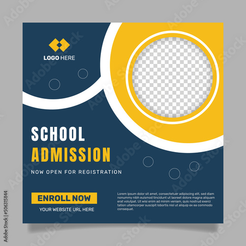 School admission social media template design. - Vector.