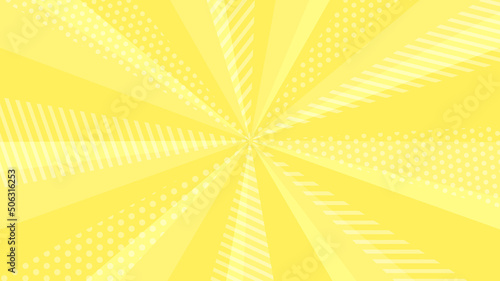 模様が入っているお洒落なサンバースト集中線背景素材　イエロー