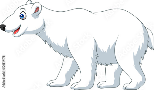 Cartoon polar bear isolated on white background