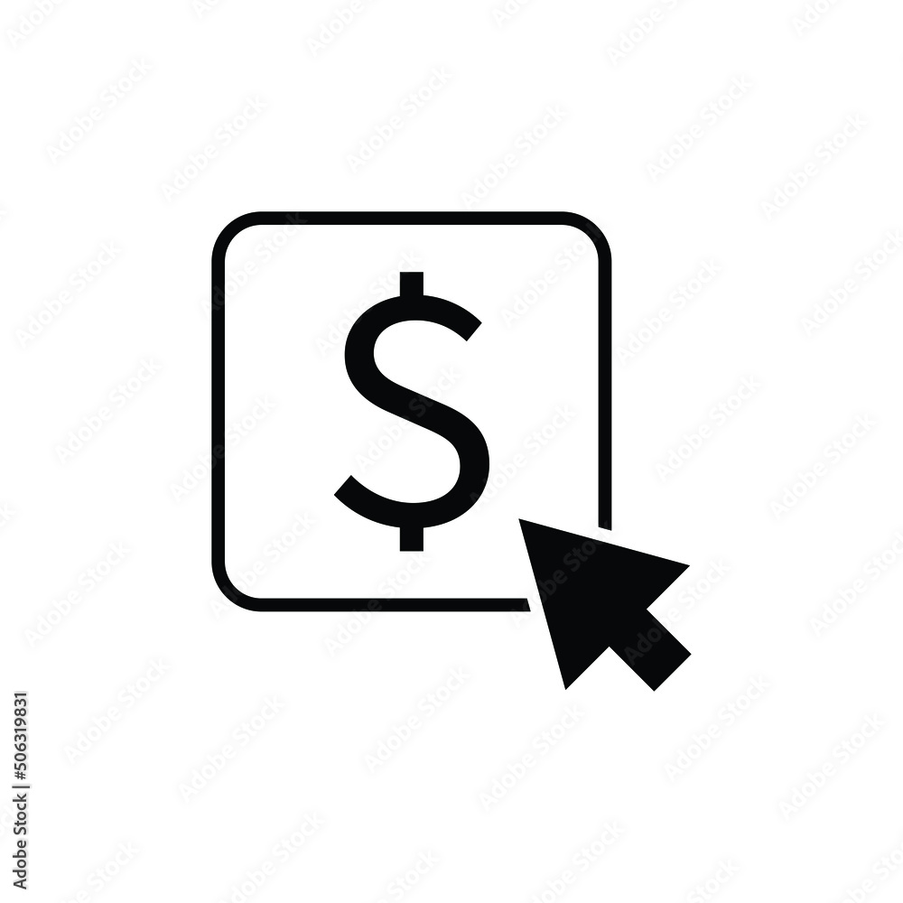 Pay per click icon design isolated on white background Pay per click icon design isolated on white background