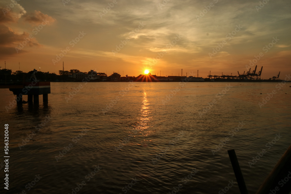 Sunset over the Kapuas River, Pontianak