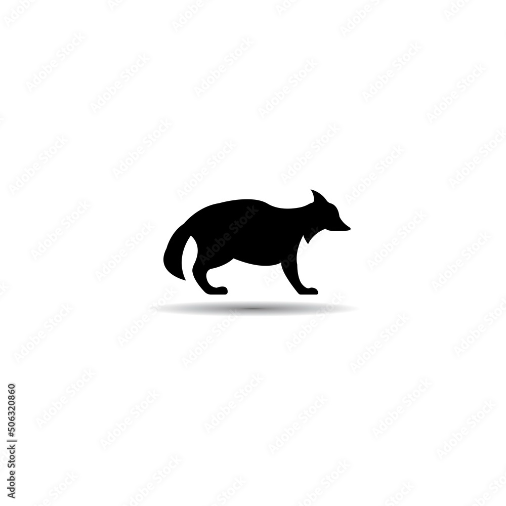 Fototapeta premium Cute Black raccoon logo vector icon illustration