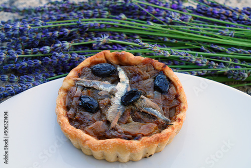 Onion and anchovy pissaladiere in Provence, France