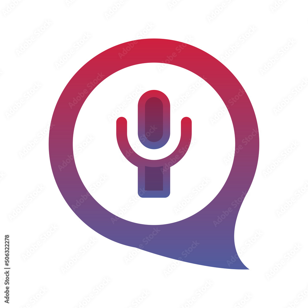 mic chat logo gradient design template icon mic chat logo gradient design template icon