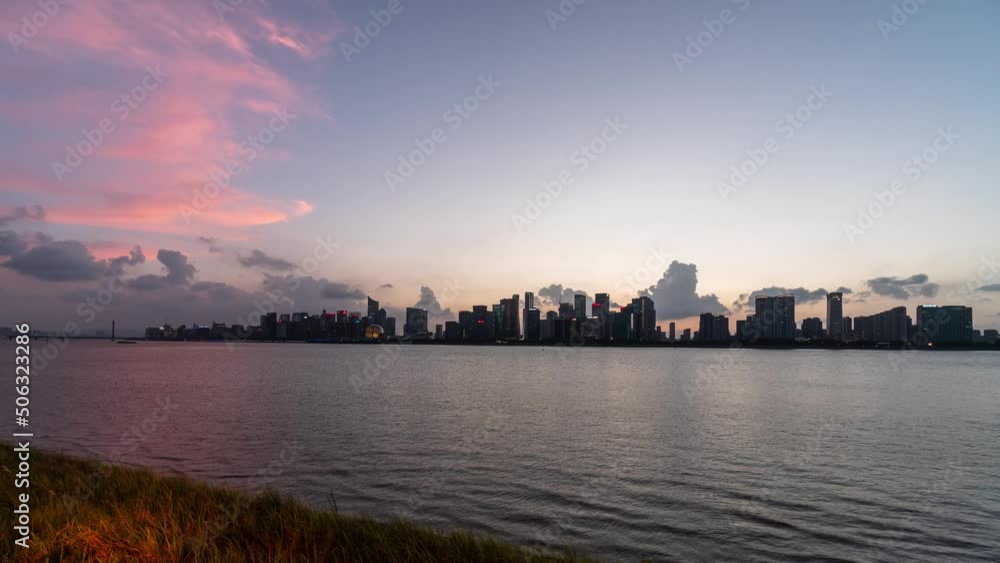 time lapse of city skyline in hangzhou china time lapse of city skyline in hangzhou china
