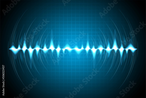 Sound waves oscillating dark light