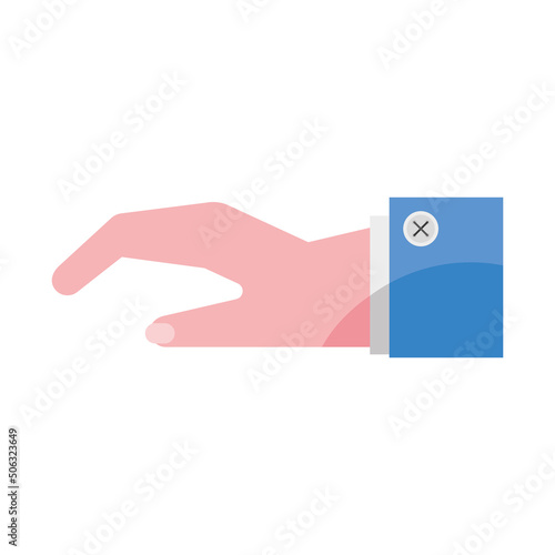 businessman hand touching