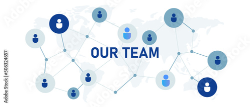 Our team about people management header design web connected organization business