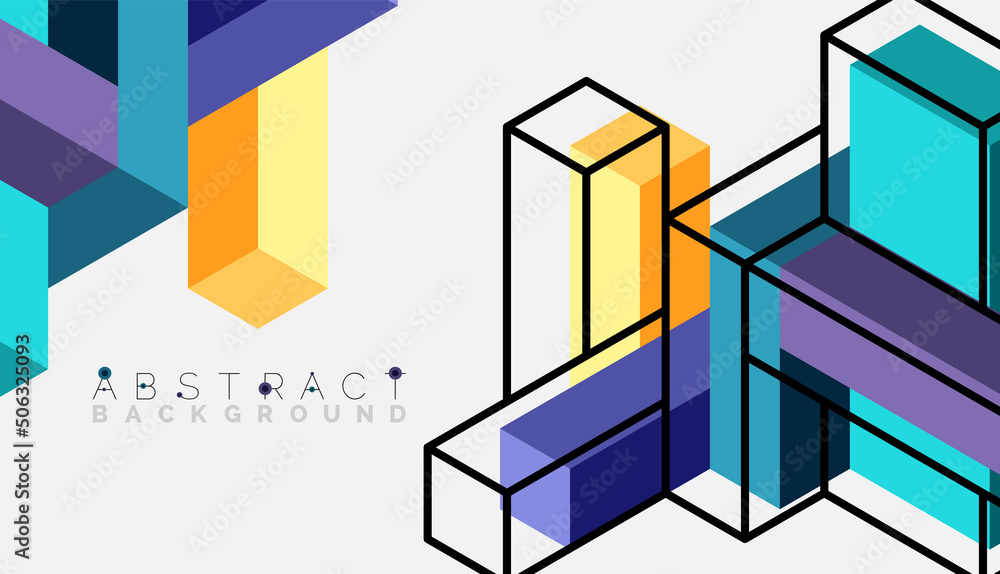 Abstract background. 3d cubes, cubic elements and blocks. Techno or business concept for wallpaper, banner, background, landing page Abstract background. 3d cubes, cubic elements and blocks. Techno or business concept for wallpaper, banner, background, landing page