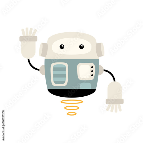 white robot floating