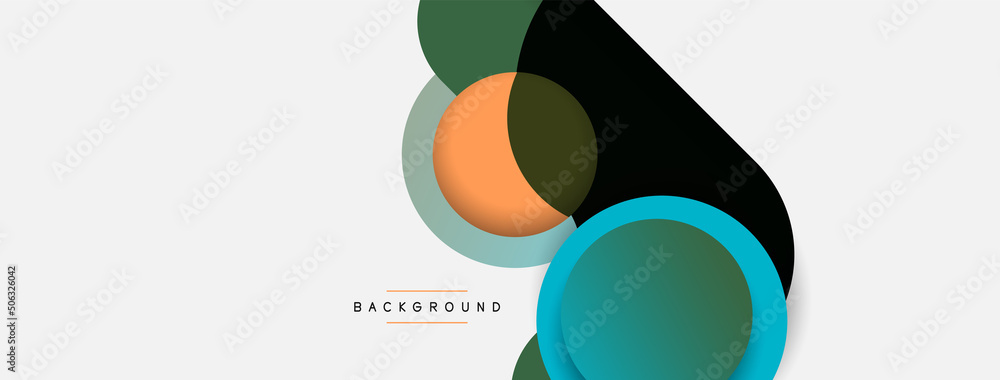 Creative geometric wallpaper. Minimal abstract background. Circles composition vector illustration for wallpaper banner background or landing page Creative geometric wallpaper. Minimal abstract background. Circles composition vector illustration for wallpaper banner background or landing page