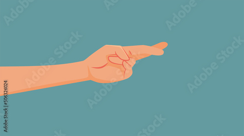 Fingers Crossed for Good Luck Vector Cartoon Illustration