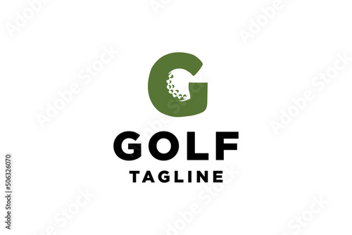 Initial letter G golf logo template vector illustration.