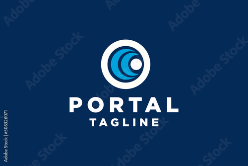 Portal dimension logo template for business company vector illustration.