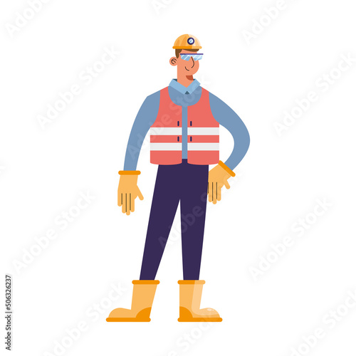 man wearing safety equipment © Gstudio