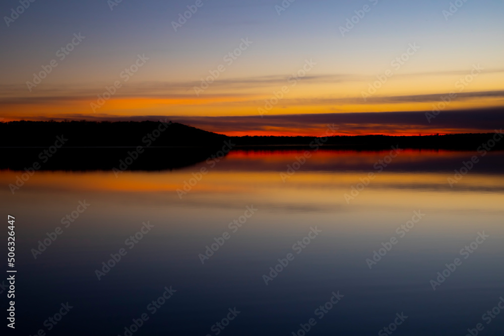 A Sunset over Kansas lake A Sunset over Kansas lake
