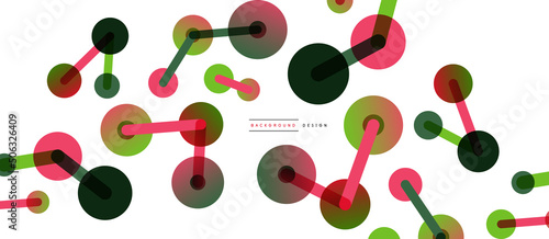 Line points connections geometric abstract background. Circles connected by lines. Trendy techno business template for wallpaper, banner, background or landing