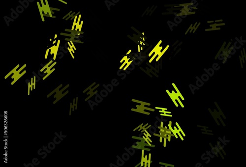 Dark Green, Yellow vector pattern with narrow lines.