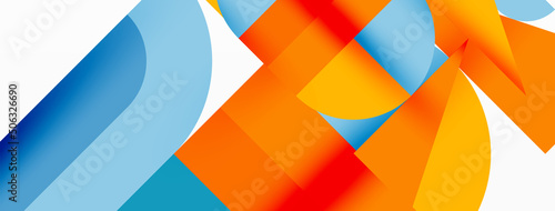 Minimal geometric abstract background. Circle square and triangle design. Trendy techno business template for wallpaper, banner, background or landing