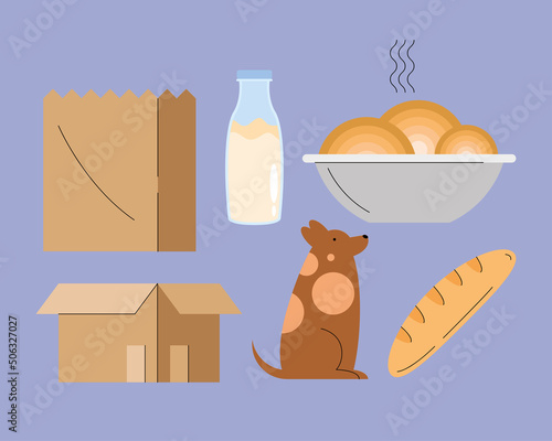 six charity donation icons