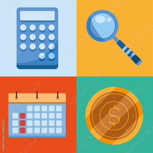 four finances and money icons