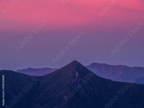 sunrise in the mountain peak
