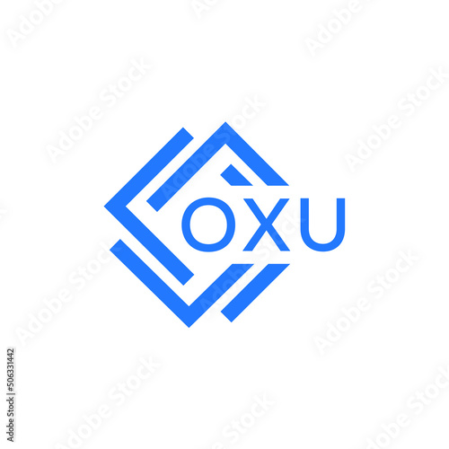 OXU technology letter logo design on white  background. OXU creative initials technology letter logo concept. OXU technology letter design.
 photo