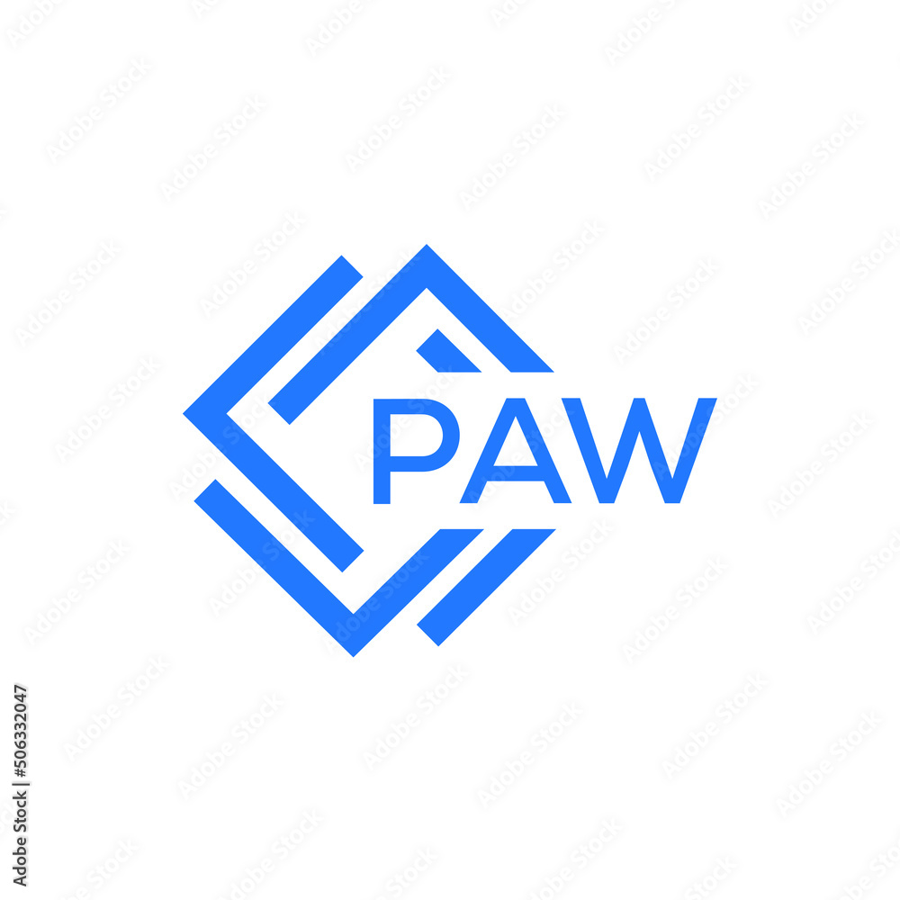 Obraz premium PAW technology letter logo design on white background. PAW creative initials technology letter logo concept. PAW technology letter design. 