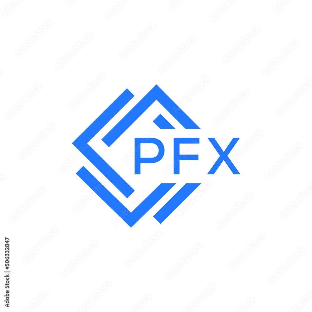 PFX technology letter logo design on white  background. PFX creative initials technology letter logo concept. PFX technology letter design.
