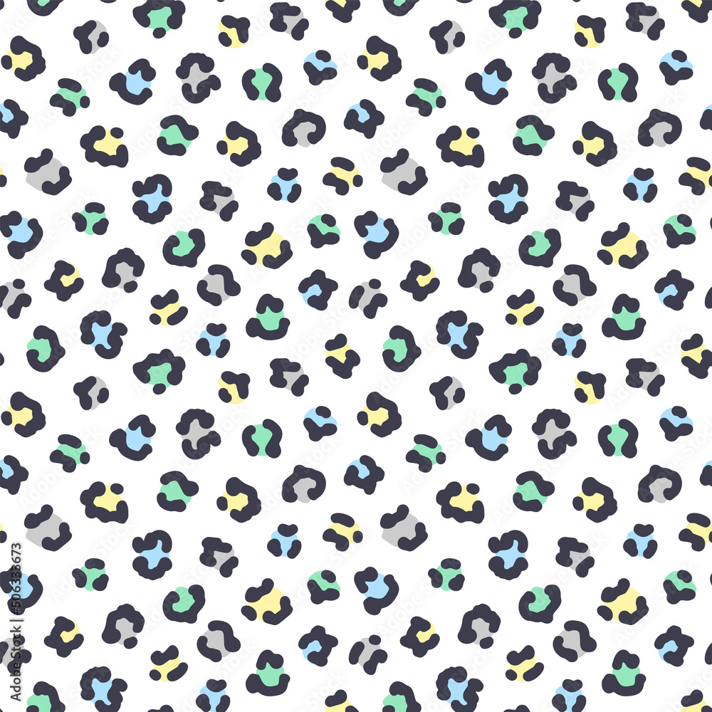 Vector seamless pattern with abstract spots. Animal print. Hand drawn illustration. The print is used for Wallpaper, fabric, textile.