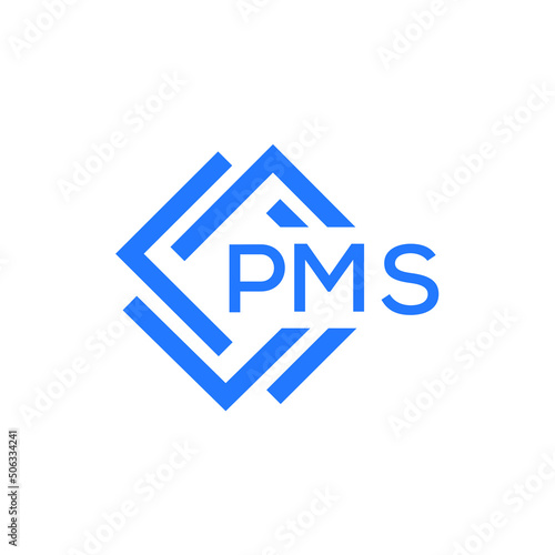PMS technology letter logo design on white  background. PMS creative initials technology letter logo concept. PMS technology letter design.
