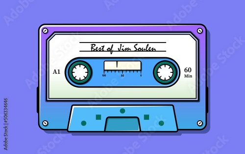 Stylish cassette isolated on light purple background vector image.