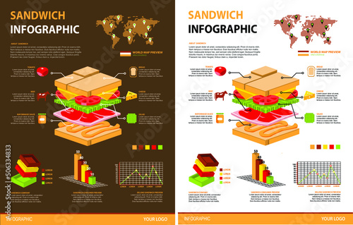 Sandwich Infographic Illustration Light and Dark