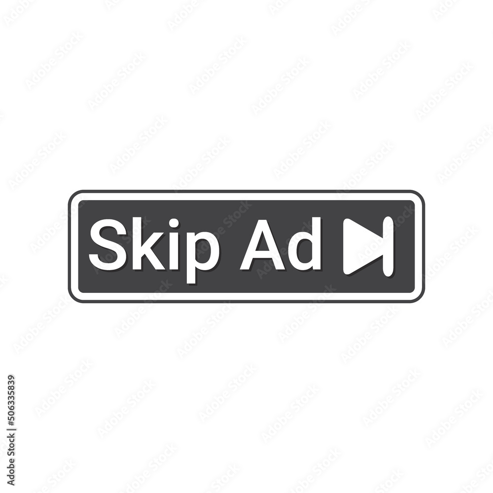 vector skip ad button suitable for youtube videos. vector skip ad button suitable for youtube videos.